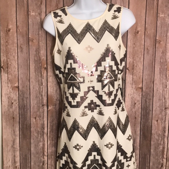 NWT Express Aztec Sequin Dress - Picture 3 of 8